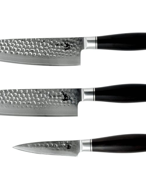 Kaki Knivsæt Med 3 Køkkenkniv Madelskeren Fra Sumisudk
